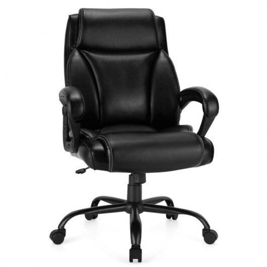 400 Pounds Big and Tall Adjustable High Back Leather Office Chair - Minihomy