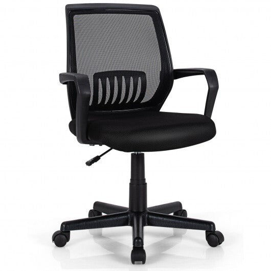 Mid-Back Mesh Height Adjustable Executive Chair with Lumbar Support - Color: Black - Minihomy