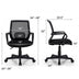 Mid-Back Mesh Height Adjustable Executive Chair with Lumbar Support - Color: Black - Minihomy