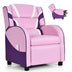 Kids Leather Recliner Chair with Side Pockets-Pink - Color: Pink - Minihomy