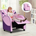 Kids Leather Recliner Chair with Side Pockets-Pink - Color: Pink - Minihomy