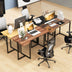 48" Computer Desk with Metal Frame and Adjustable Pads-Black - Color: Black - Minihomy