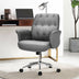 Modern Home Office Leisure Chair PU Leather Adjustable Swivel with Armrest-Gray - Color: Gray - Minihomy