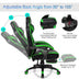 Adjustable Gaming Chair with Footrest for Home Office-Green - Color: Green - Minihomy