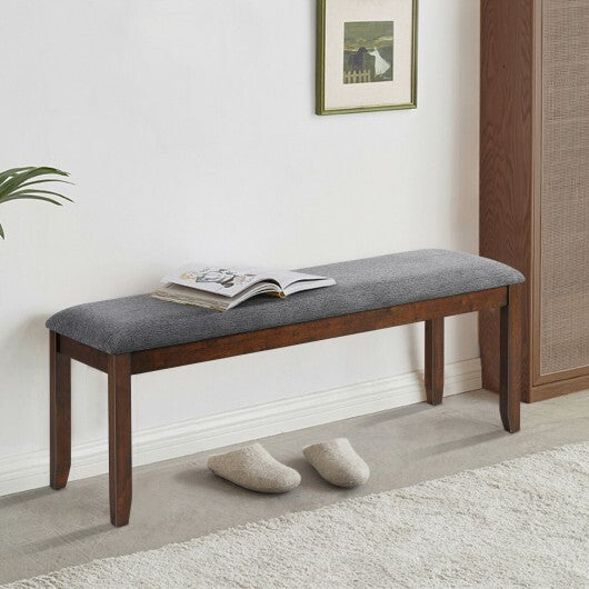 Upholstered Entryway Bench Footstool with Wood Legs