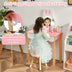 Kids Vanity Set Rabbit Makeup Dressing Table Chair Set with Mirror and Drawer-Pink - Minihomy