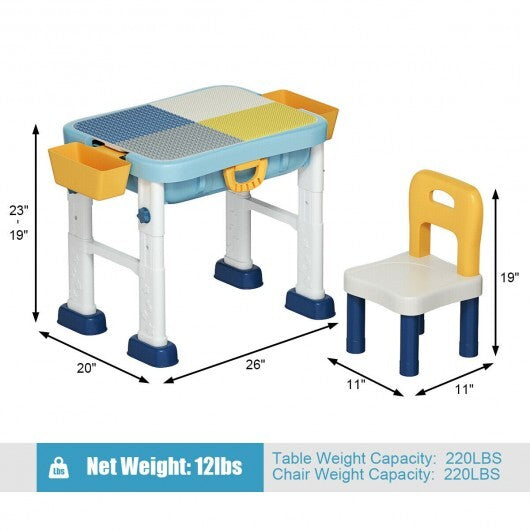 6-in-1 Kids Activity Table Set with Chair - Minihomy