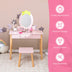 2-in-1 Children Vanity Table Stool Set with Mirror-Pink - Color: Pink - Minihomy