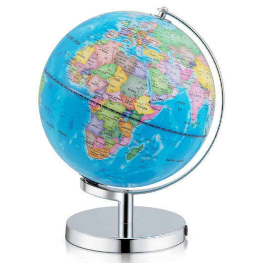 3-in-1 Illuminated World Globe with Stand and  88 Constellations - Color: Blue - Minihomy