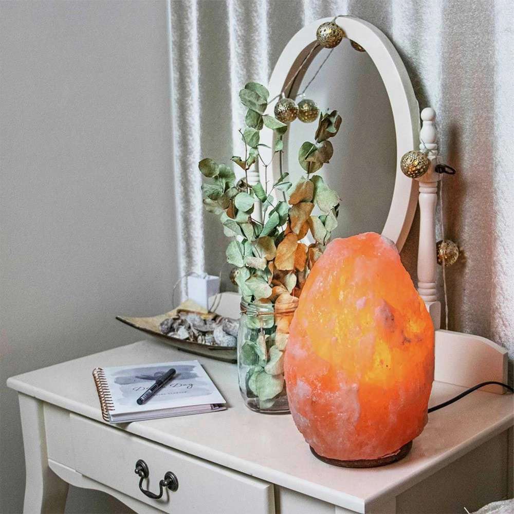 Crystal salt lamp socket lamp creative decoration gift rose salt lamp night light bedside lamp - Minihomy