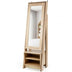 2-in-1 Wooden Cosmetics Storage Cabinet with Full-Length Mirror and Bottom Rack - Minihomy