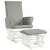 Baby Nursery Relax Rocker Rocking Chair Glider and Ottoman Cushion Set-Gray - Minihomy