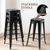 30 Inch Bar Stools Set of 4 with Square Seat and Handling Hole-Black - Color: Black - Minihomy