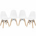 4 PCS Children Chair Set Medieval Style Dining Chairs with Wood Legs - Minihomy