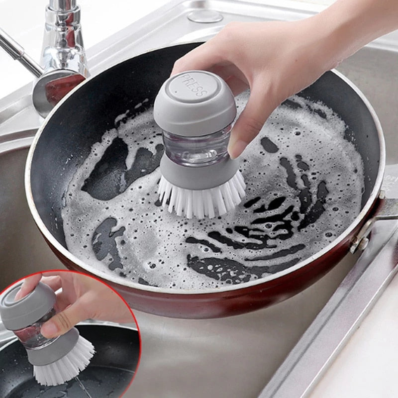 Automatic Liquid Adding Cleaning Brush Multifunctional Kitchen Pot Washing Brush