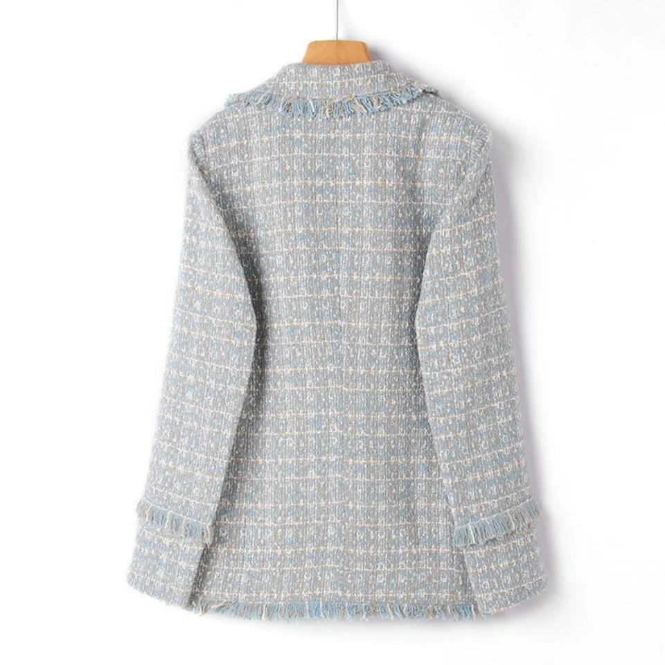 High Quality Wool Blends Tweed Jacket Women - Minihomy