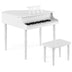 30-Key Wood Toy Kids Grand Piano with Bench and Music Rack-White - Color: White - Minihomy