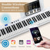 88-Key Foldable Digital Piano with MIDI and Wireless BT-White - Color: White - Minihomy