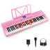 61-Key Electric Piano Keyboard for Beginner-Pink - Color: Pink - Minihomy