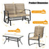 4 Pieces Outdoor Patio Furniture Set with Padded Glider Loveseat and Coffee Table-Brown - Minihomy