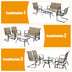 4 Pieces Outdoor Patio Furniture Set with Padded Glider Loveseat and Coffee Table-Brown - Minihomy