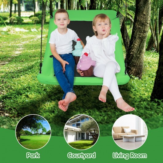 60 Inch Platform Tree Swing 700 lbs for Kids and Adults-Green - Color: Green - Minihomy