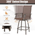 2 Pieces Patio 360 Rotation Swivel Bar Stool Set-Brown - Minihomy