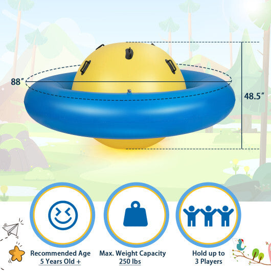 7.5 Foot Giant Inflatable Dome Rocker Bouncer with 6 Built-in Handles for Kids-Blue - Color: Blue - Minihomy