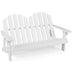 2 Person Adirondack Chair with High Backrest-White - Color: White - Minihomy