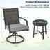 3 Piece Patio Swivel Chair Set with Soft Seat Cushions for Backyard - Color: Black - Minihomy