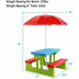 Kids Picnic Folding Table and Bench with Umbrella - Minihomy