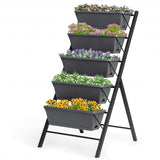 5-Tier Raised Garden Bed with Water Drainage for Flowers Vegetables - Minihomy