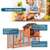 Outdoor Wooden Rabbit hutch-Natural - Color: Natural - Minihomy