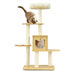 4 Levels Modern Wood Cat Tower with Washable Mats-Walnut - Color: Walnut - Minihomy