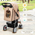 Folding Pet Stroller with Storage Basket and Adjustable Canopy-Black - Minihomy