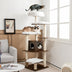 7-Layer Wooden Cat Tree Tall Cat Tower with Sisal Posts and Condo-Brown - Color: Brown - Minihomy