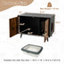 Industrial Cat Litter Box Enclosure with Divider and Cat-Shaped Entries - Color: Brown - Minihomy