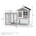 2-Story Wooden Rabbit Hutch with Running Area-Gray - Color: Gray - Minihomy