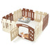 All-Weather HDPE 8-Panel Pet Playpen with Door-Brown - Color: Brown - Minihomy