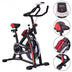 Household Adjustable Indoor Exercise Cycling Bike Trainer with Electronic Meter - Color: Black - Minihomy