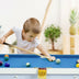 47 Inch Folding Billiard Table with Cues and Brush Chalk-Blue - Color: Blue - Minihomy