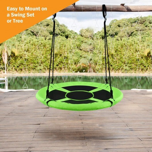 40 Inch Flying Saucer Tree Swing Indoor Outdoor Play Set-Green - Color: Green - Minihomy