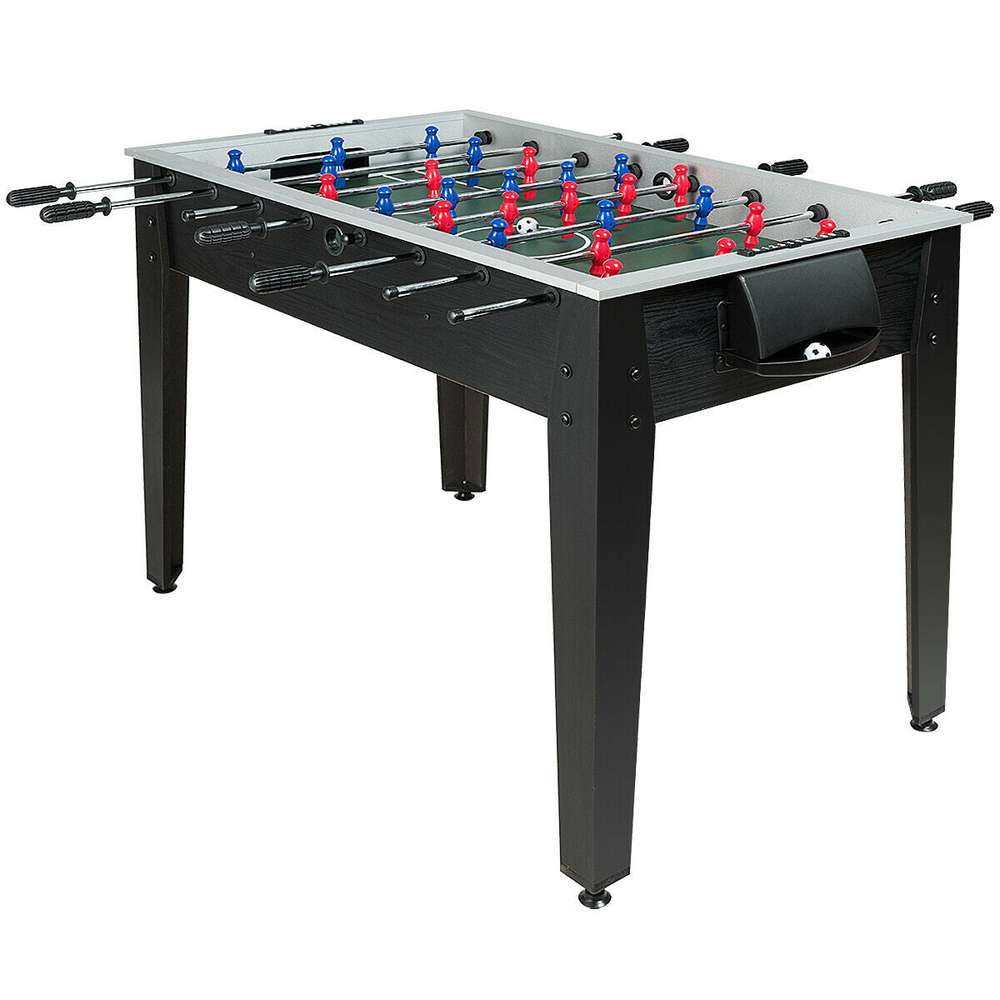 48" Competition Sized Home Recreation Wooden Foosball Table-Black - Color: Black - Minihomy