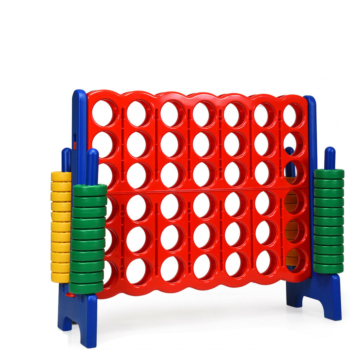 Jumbo 4-to-Score Giant Game Set with 42 Jumbo Rings and Quick-Release Slider-Blue - Color: Blue - Minihomy