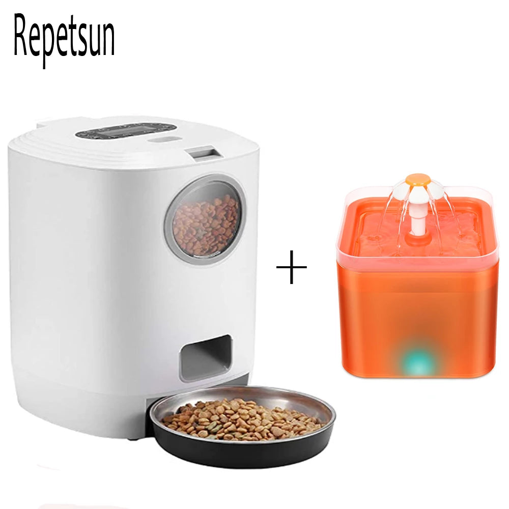 Smart Automatic Dog Cat Feeder 4.5 Liters Dry Food Dispenser Plus 2L Water Feeder Suitable For Small And Medium Pet Smart Feeder