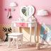 Kids Vanity Set with Heart-shaped Mirror-White - Color: White - Minihomy