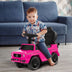 3-In-1 Ride on Push Car Mercedes Benz G350 Stroller Sliding Car with Canopy-Pink - Color: Pink - Minihomy