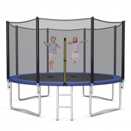 8/10/12/14/15/16 Feet Outdoor Trampoline Bounce Combo with Safety Closure Net Ladder-14 ft - Color: Blue - Size: 14 ft - Minihomy