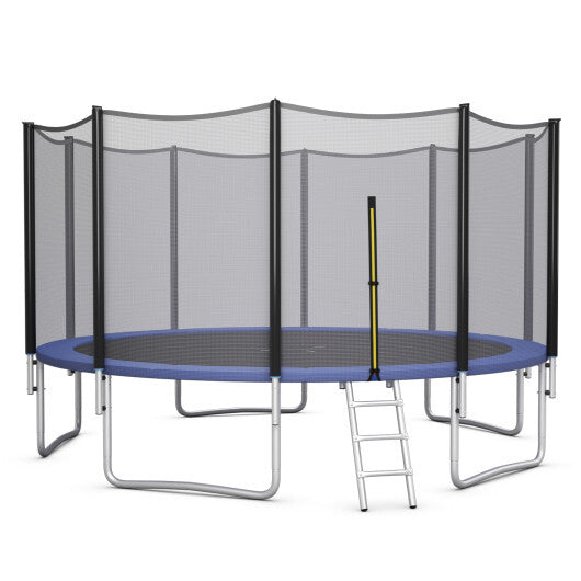 8/10/12/14/15/16 Feet Outdoor Trampoline Bounce Combo with Safety Closure Net Ladder-16 ft - Color: Black - Size: 16 ft - Minihomy