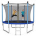 14 Feet Jumping Exercise Recreational Bounce Trampoline with Safety Net - Color: Blue - Size: 14 ft - Minihomy